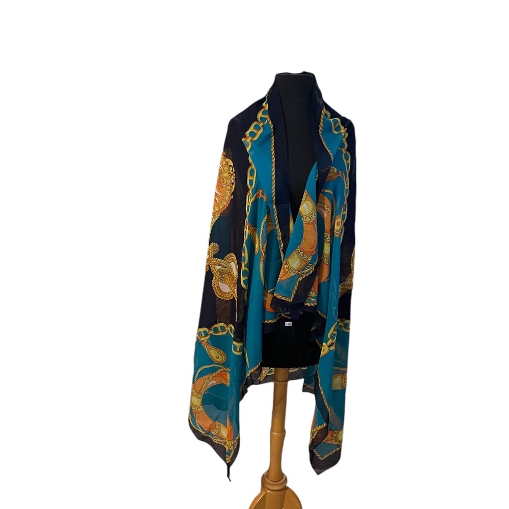 Donna Piu‎ Vintage Rectangular Colorful  Scarf - Picture 5 of 15